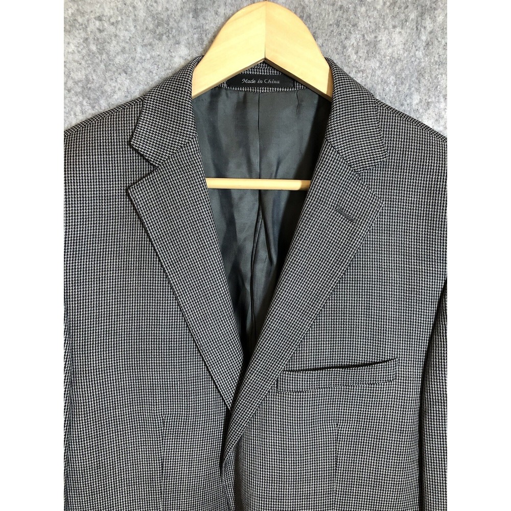 Calvin Klein Blazer 40R Black 100% Wool Suit Coat Jacket Office Business‎ Casual